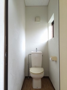 トイレも「漆喰」塗りました。「清潔感」溢れる「白」がステキです