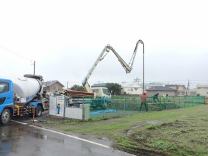 基礎のコンクリート工事です