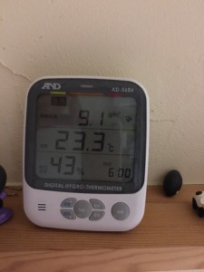 そして　絶対湿度は９．１ｇ/㎥ 室内の水分量　丁度いい感じです