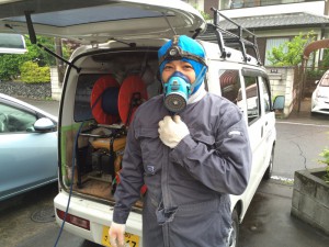 専用マスクも装着！準備万端です