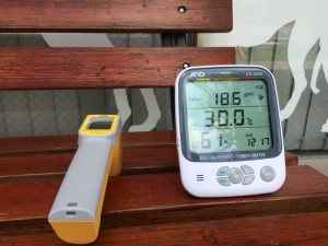 市役所近くのビルの陰 温度・湿度　絶対湿度の測定