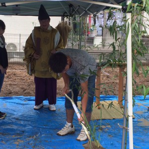 初めての　地鎮祭！初めての儀式も宮司様がしっかりご案内頂けるので安心して執り行えました